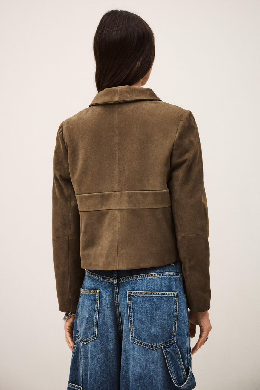 FLORA chaqueta de cuero terciopelo