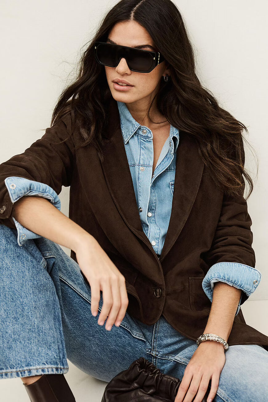 CELIA blazer larga de traje