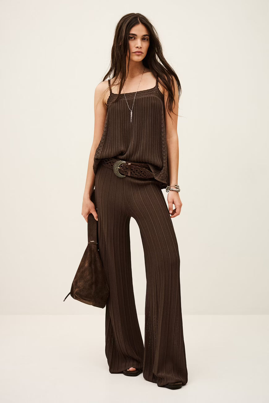 NAHO pantalón de punto ancho