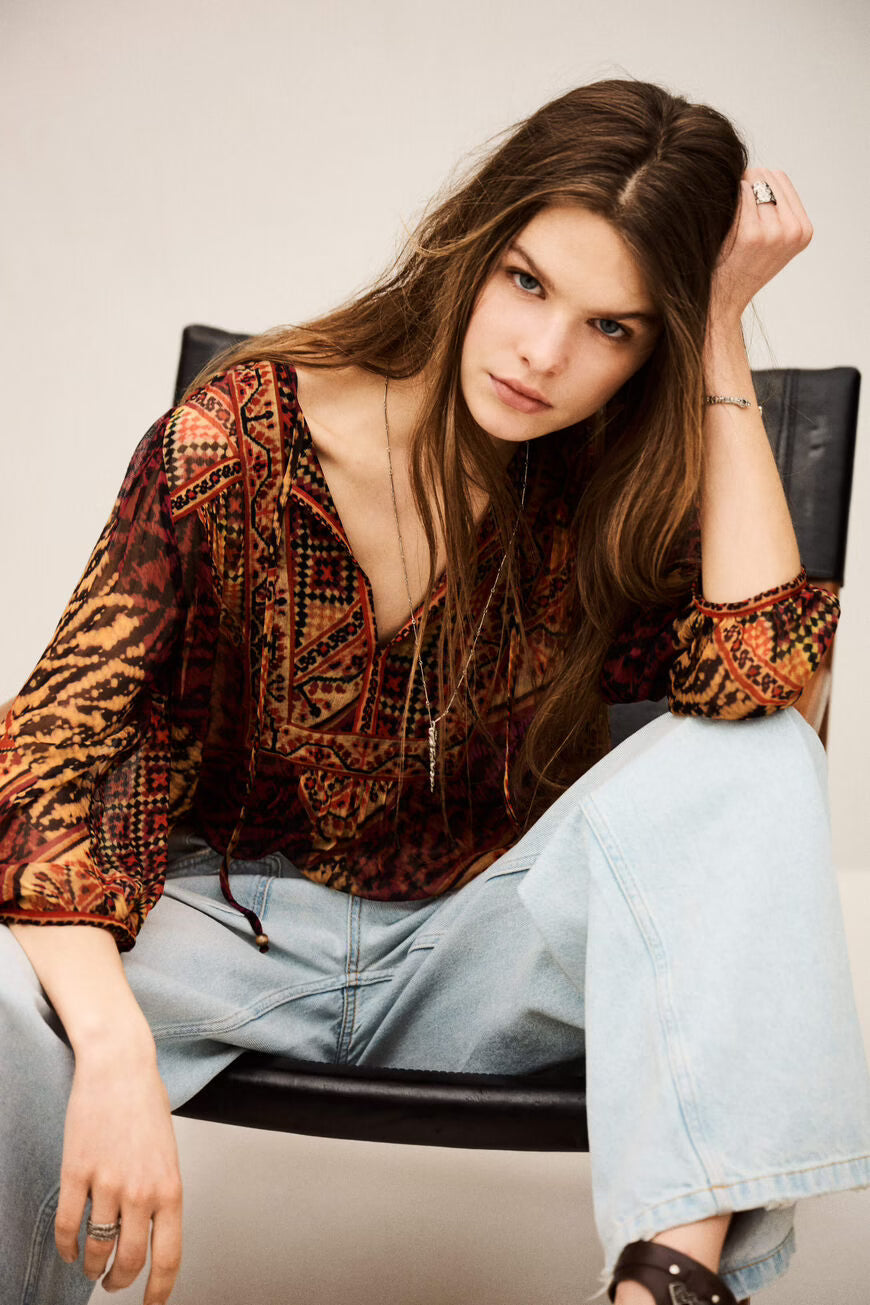 ODEI blusa estampada con mangas