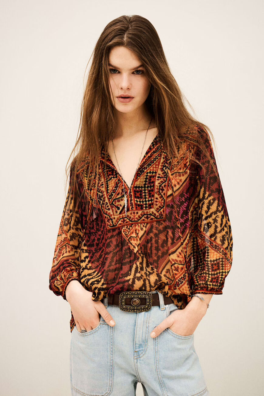ODEI blusa estampada con mangas