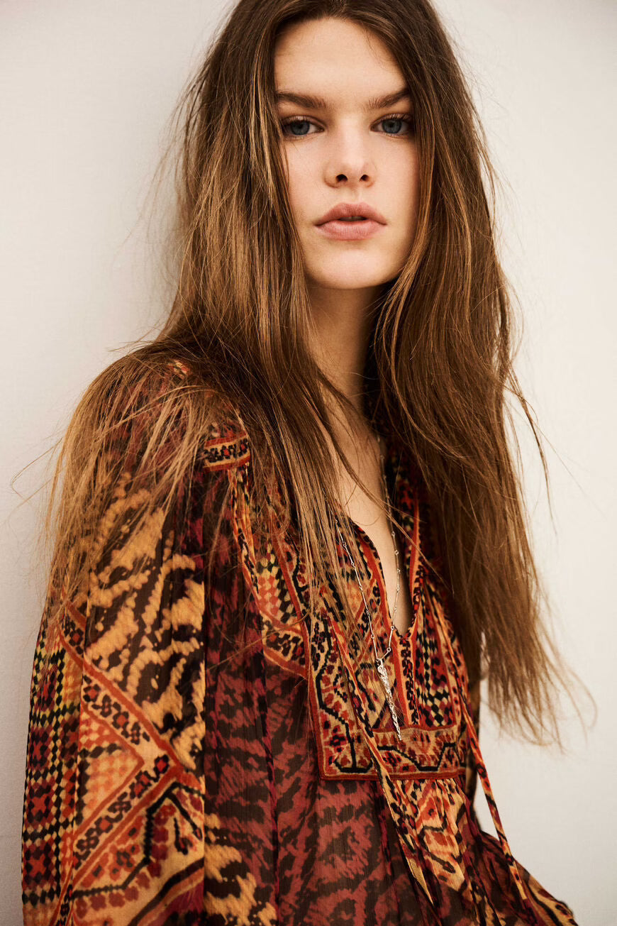 ODEI blusa estampada con mangas