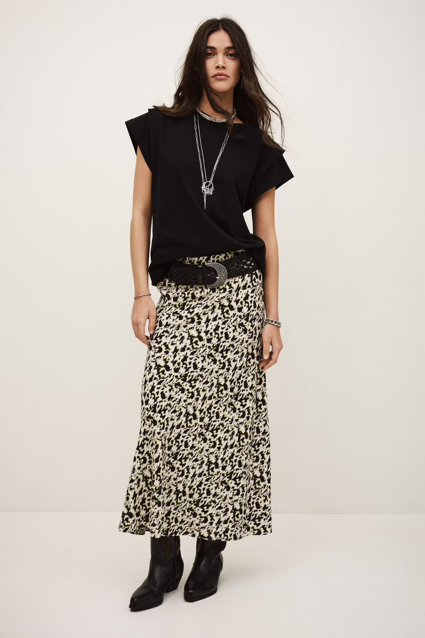 BAENA falda midi al bies
