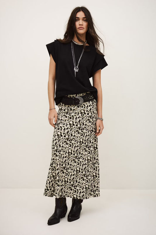 BAENA falda midi al bies