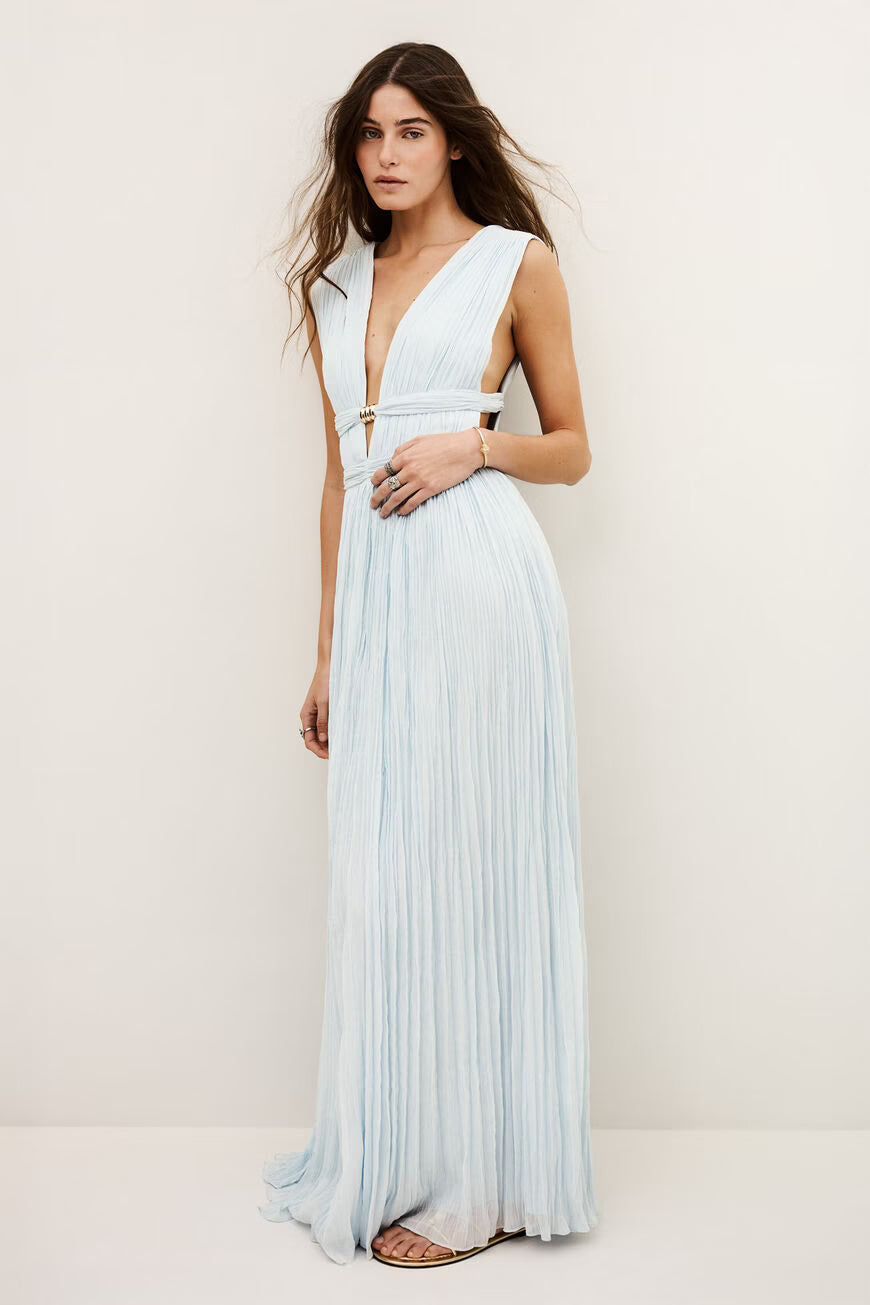 YAHANA vestido largo plisado