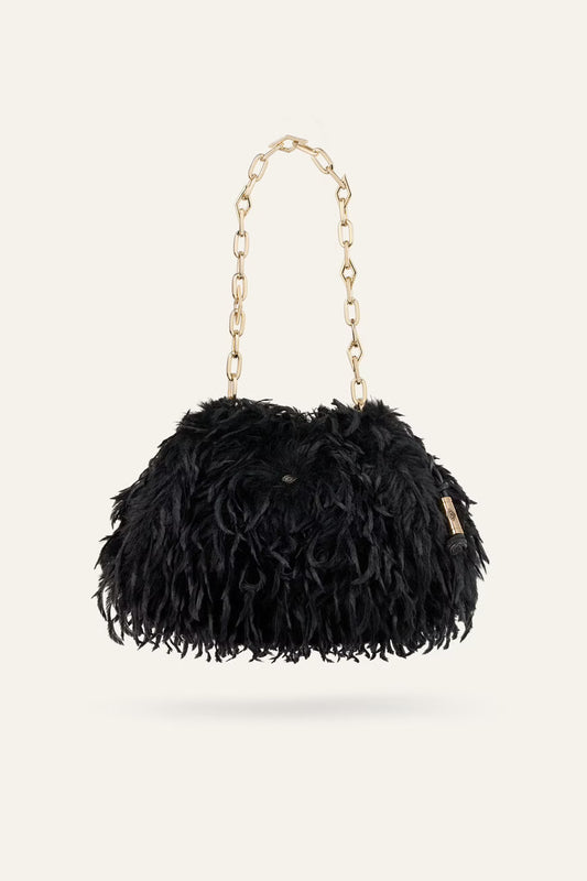 JUNIO bolso de mano de plumas